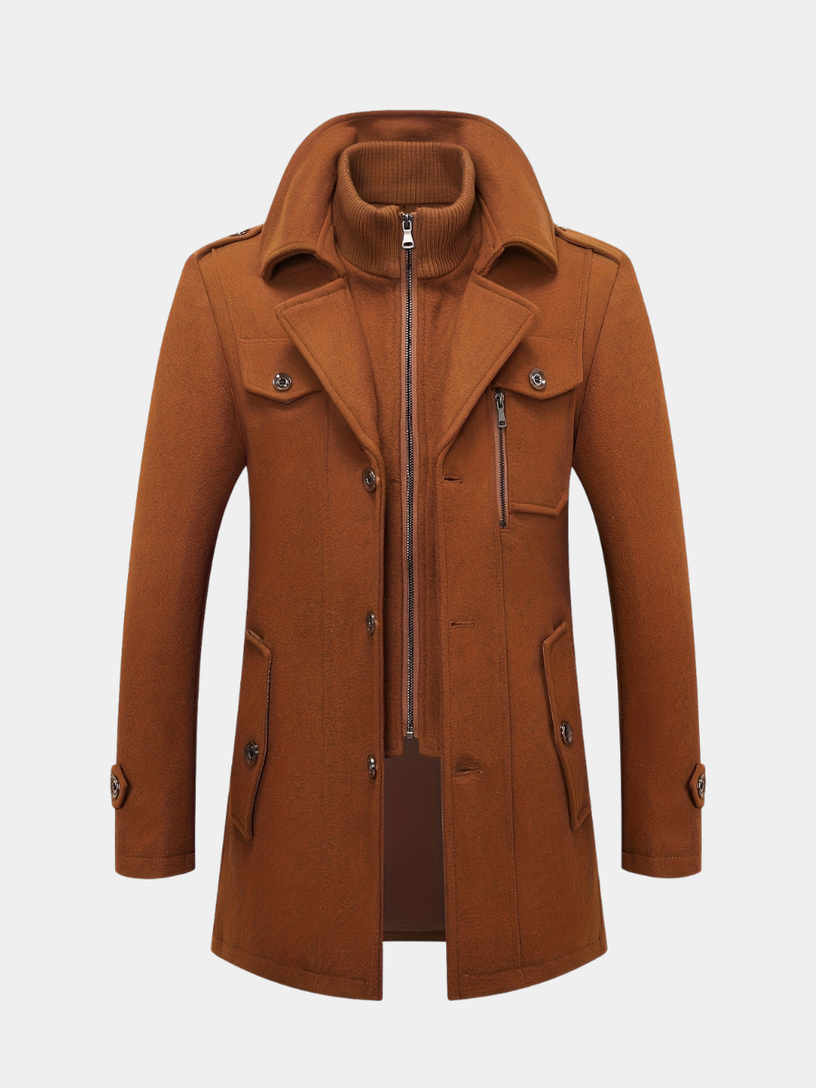Men's Wool Blend Tweed Jacket-Jacket-Azzella London