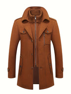 Men's Wool Blend Tweed Jacket-Jacket-Azzella London