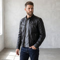 Men's Zip-Front Biker Jacket-Azzella London
