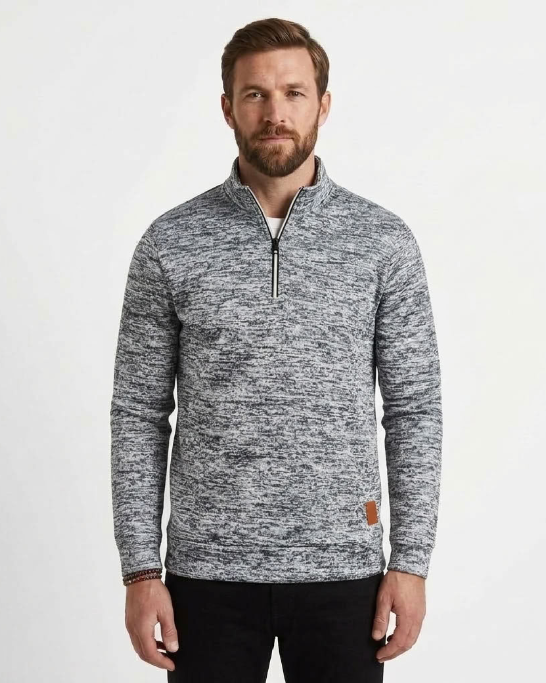 Men's Zip Neck Sweater-Azzella London
