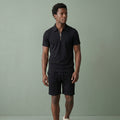 Men's Zip Polo Shirt and Shorts Set-Azzella London