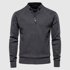 Men's Zip Slim Turtleneck Sweater-Azzella London