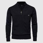 Men's Zip Slim Turtleneck Sweater-Azzella London
