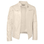 Men's Zip Stand Collar PU Jacket-Jacket-Azzella London