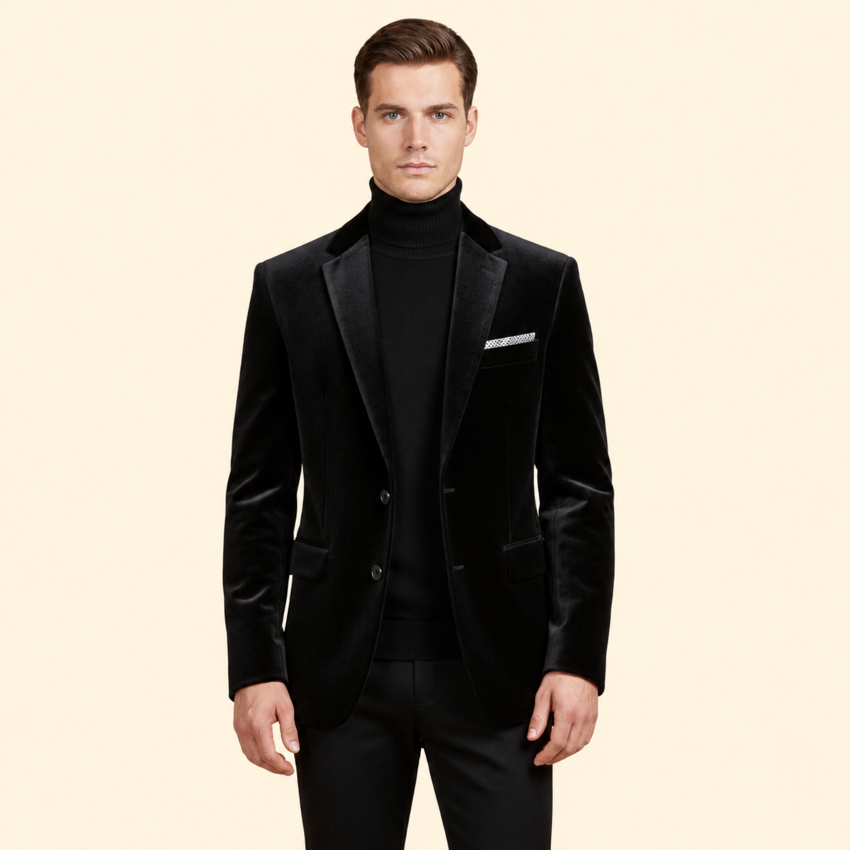 Men's Evening Velvet Blazer – Notch Lapel Smart Jacket