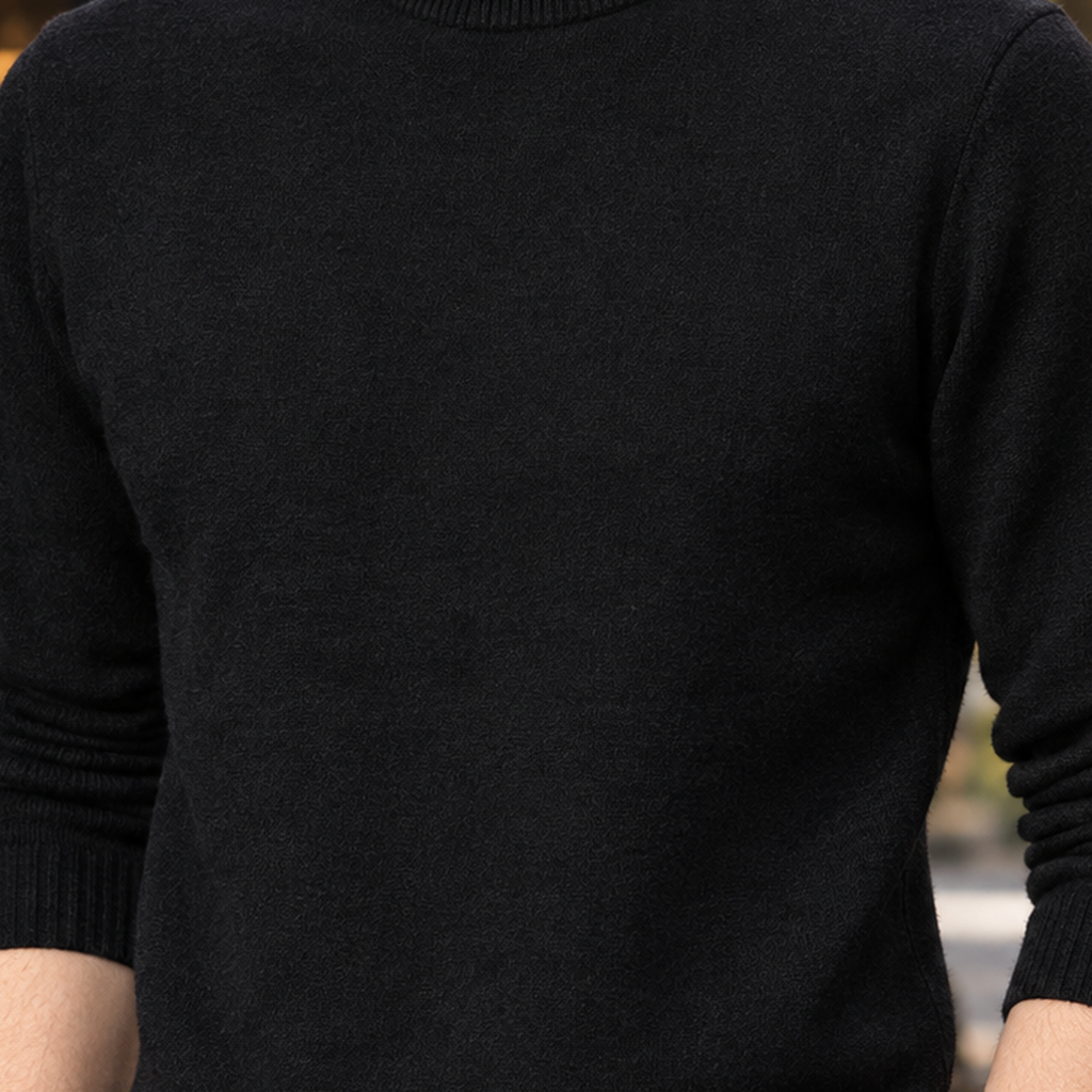 Men's Fine Knit Mock Neck Sweater