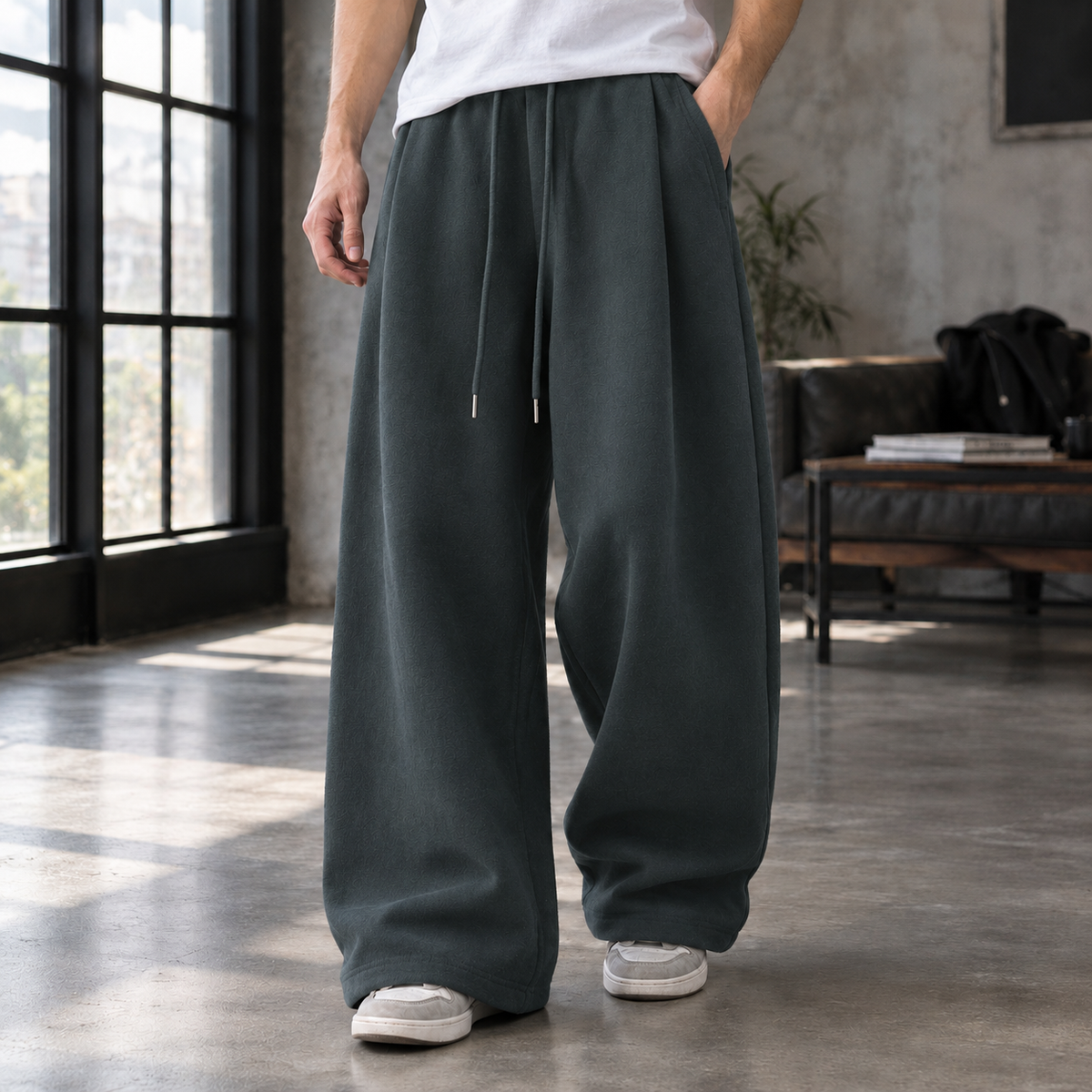 Men's Pleated Wide Trousers