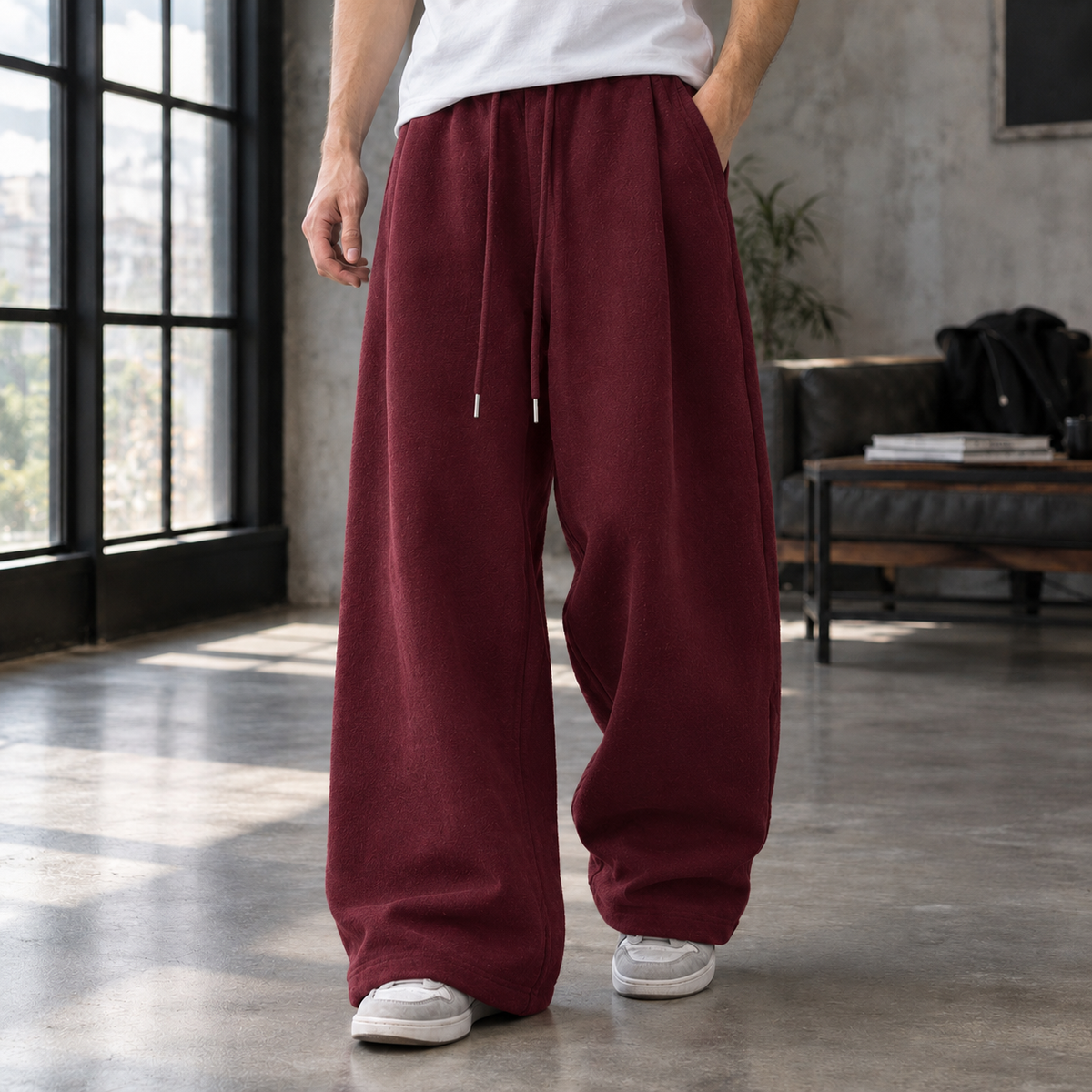 Men's Pleated Wide Trousers