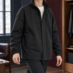 Men's Stand Collar Jacket Woven Black 2