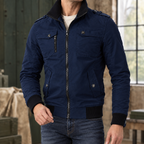 Men's Fitted Ribbed Utility Jacket
