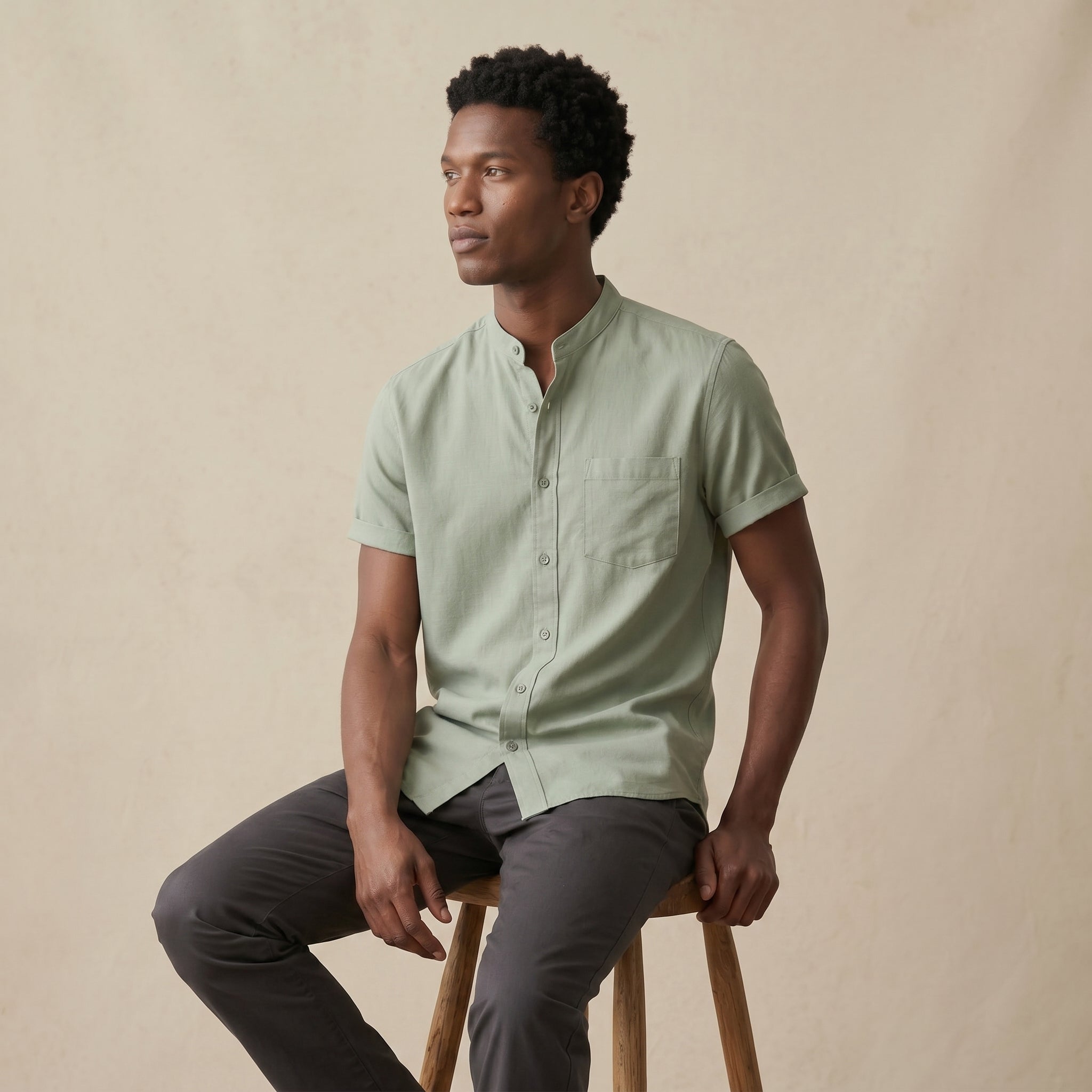 Men’s Button Down Linen Shirt-Azzella London