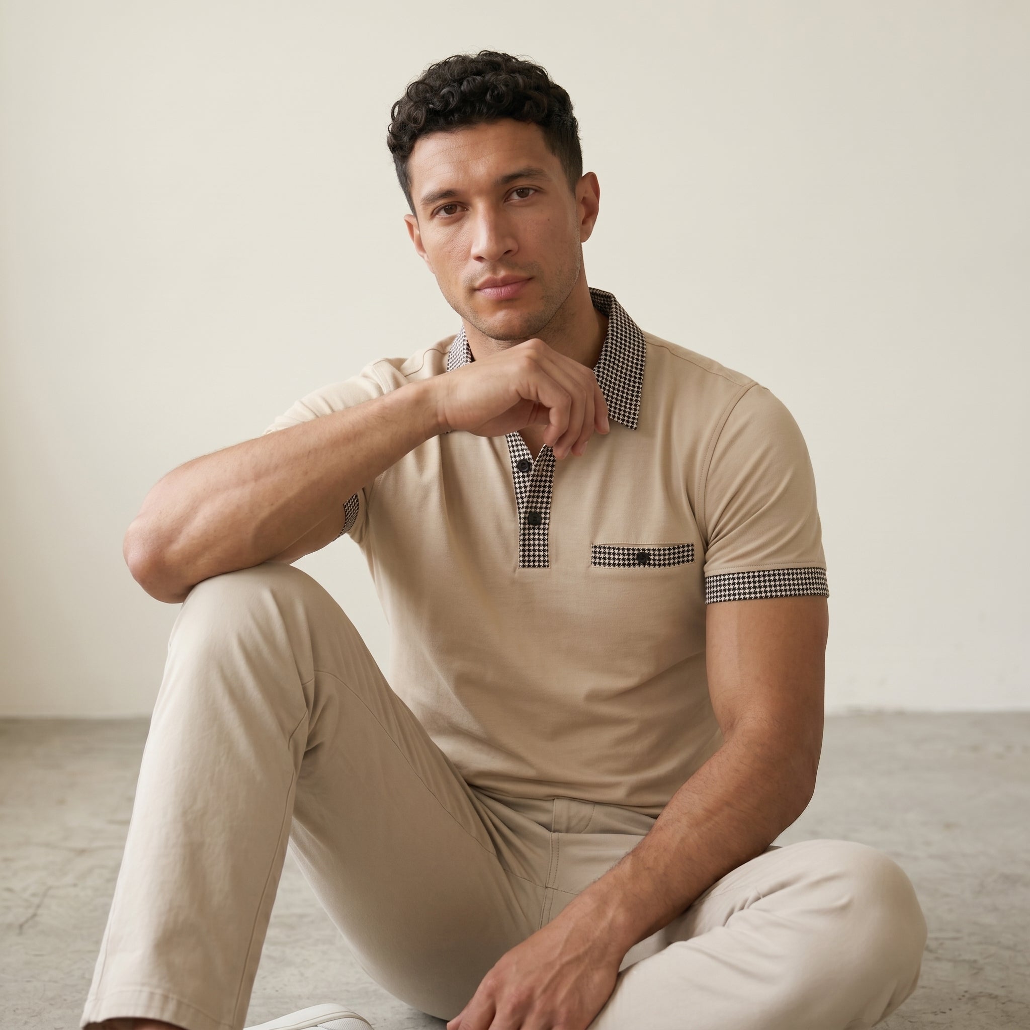 Men's Button-Up Polo Shirt-Azzella London