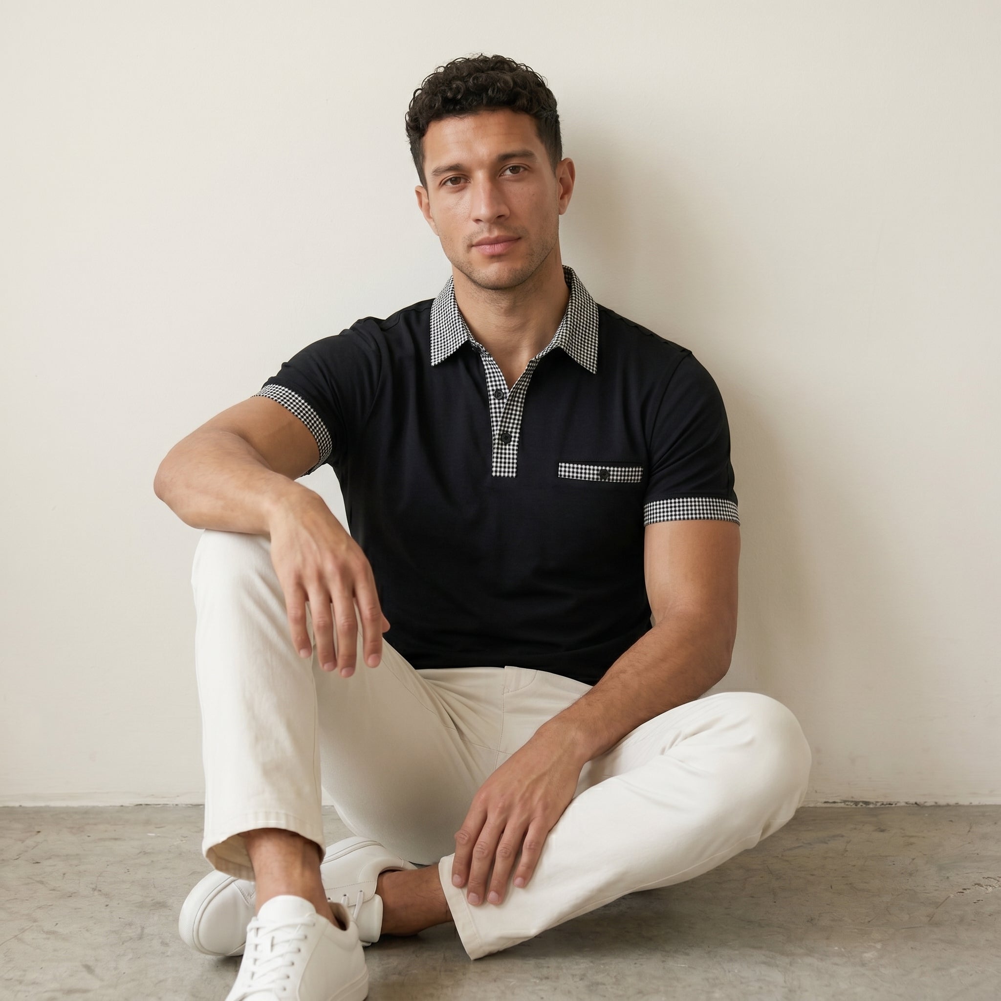 Men's Button-Up Polo Shirt-Azzella London