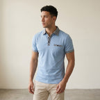 Men's Button-Up Polo Shirt-Azzella London