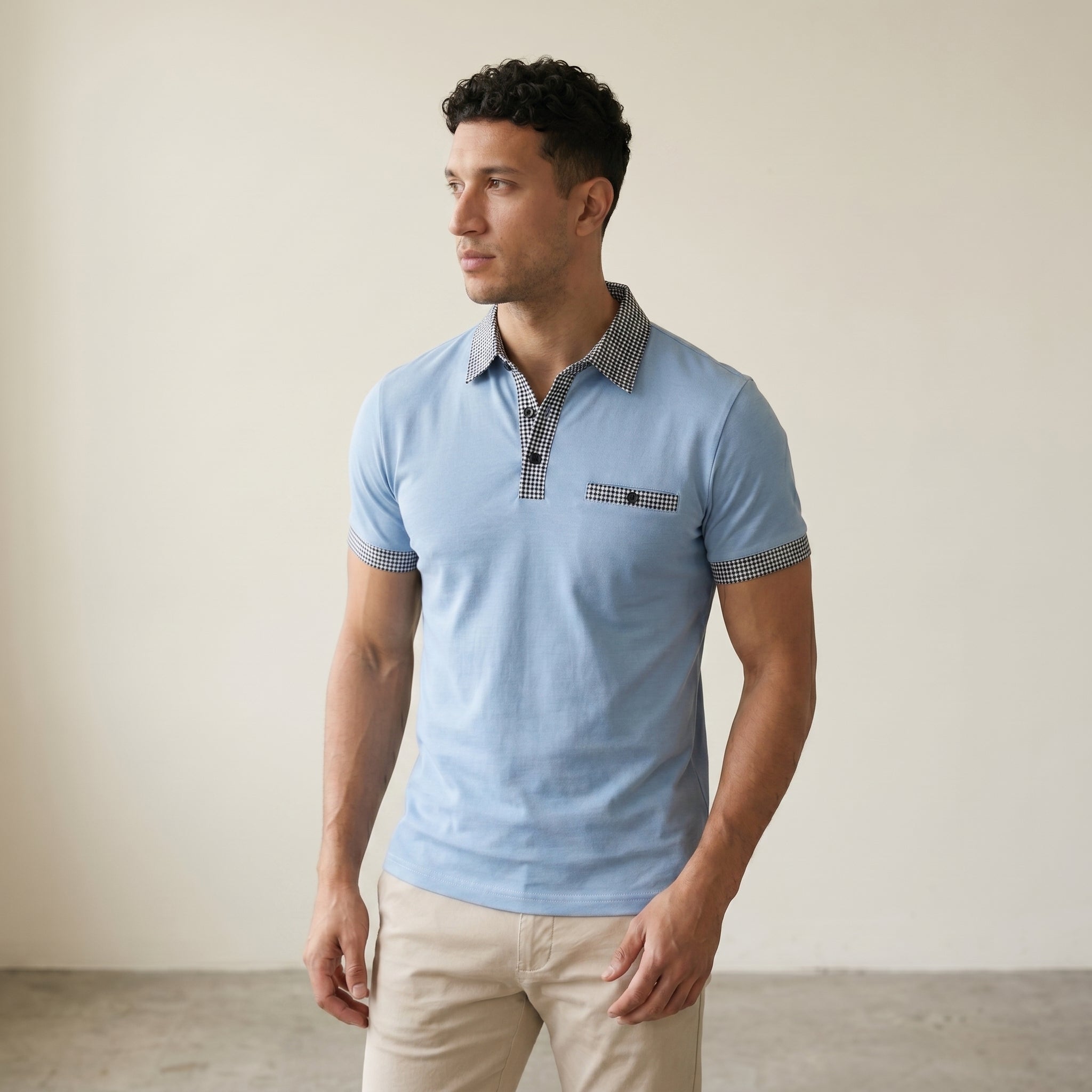 Men's Button-Up Polo Shirt-Azzella London