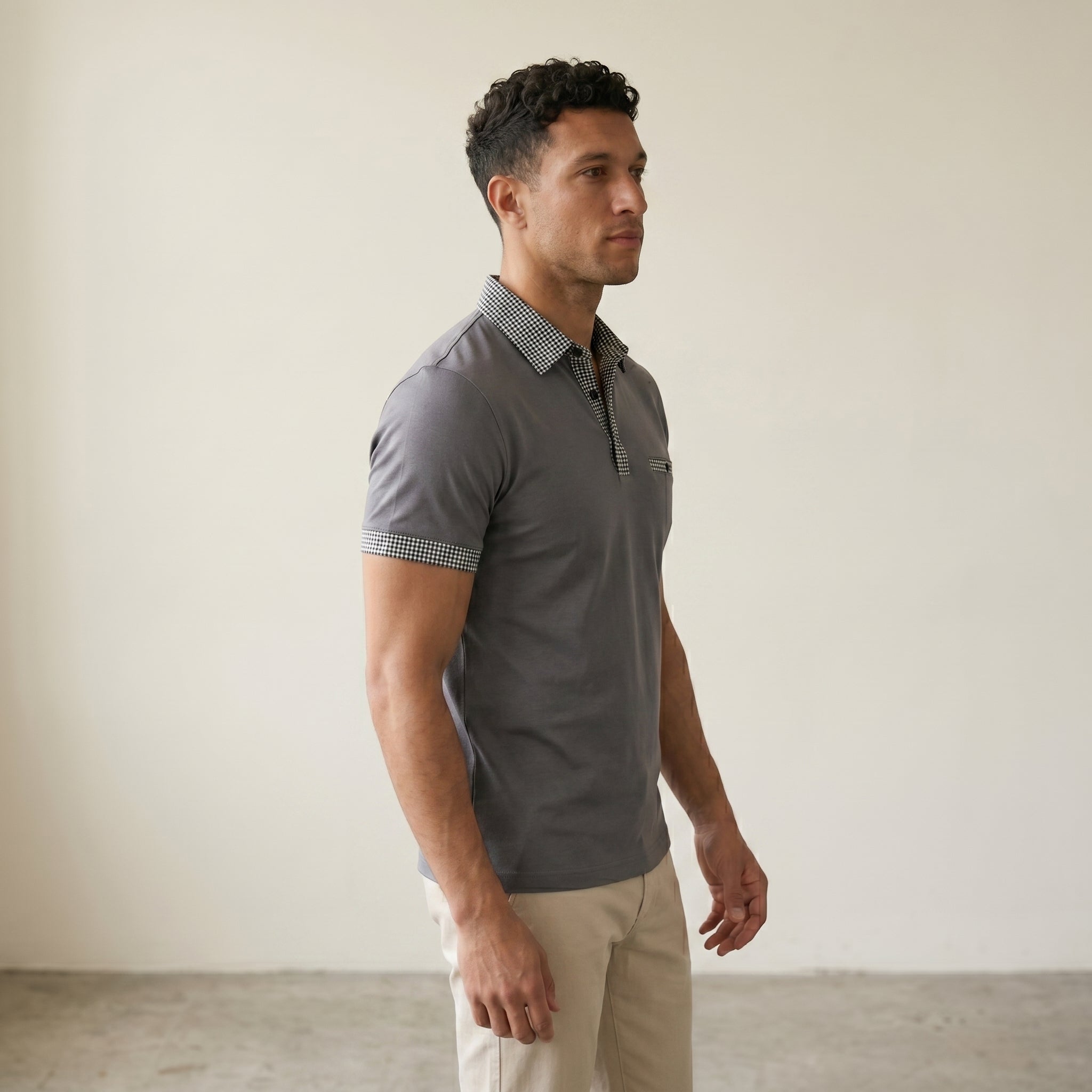 Men's Button-Up Polo Shirt-Azzella London