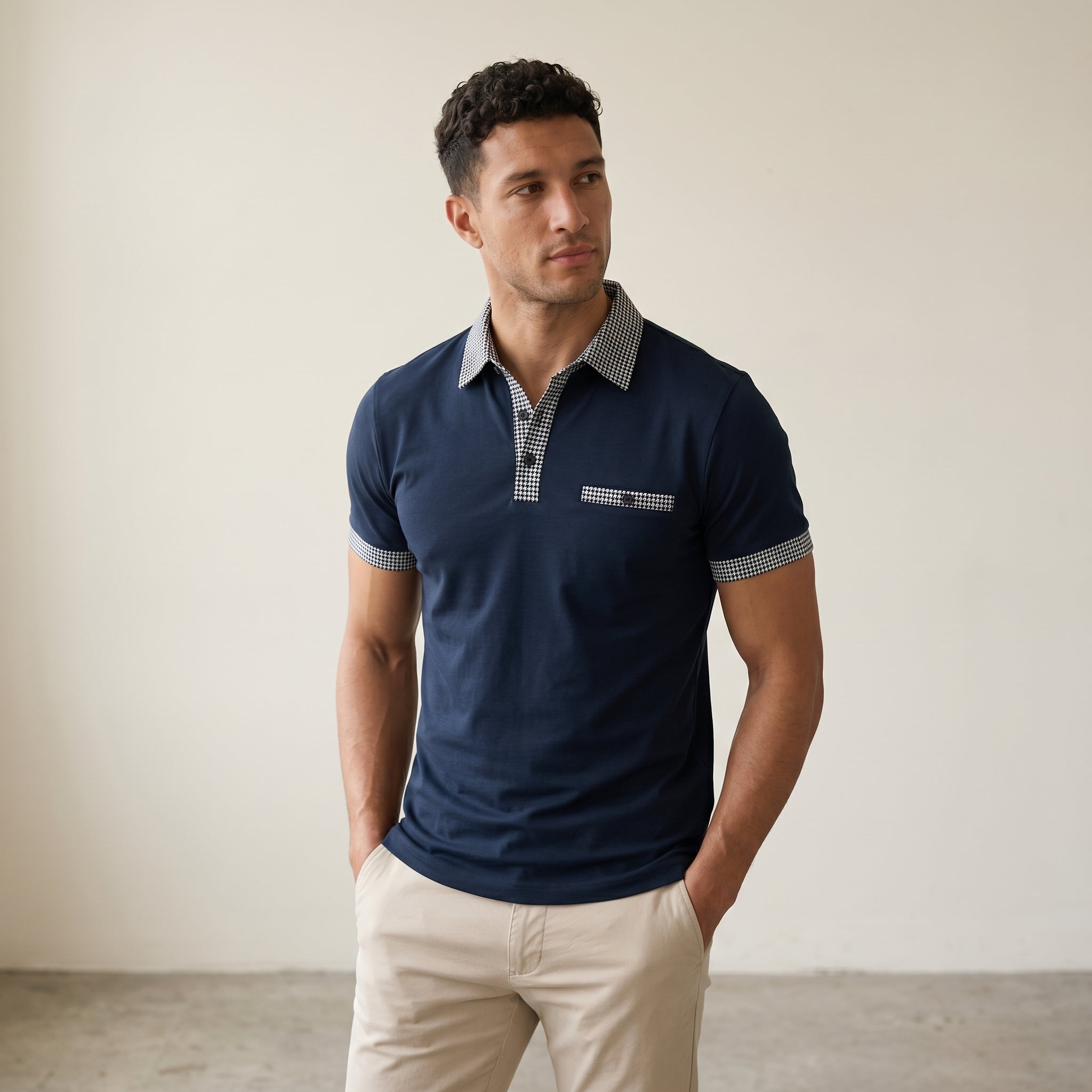 Men's Button-Up Polo Shirt-Azzella London