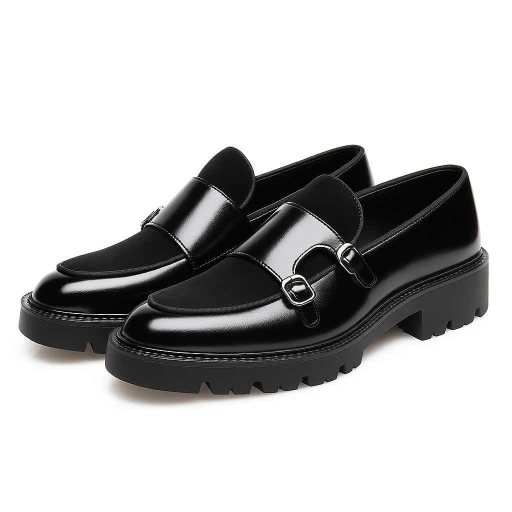 Men's Double Monk Strap Dress Shoes-Azzella London