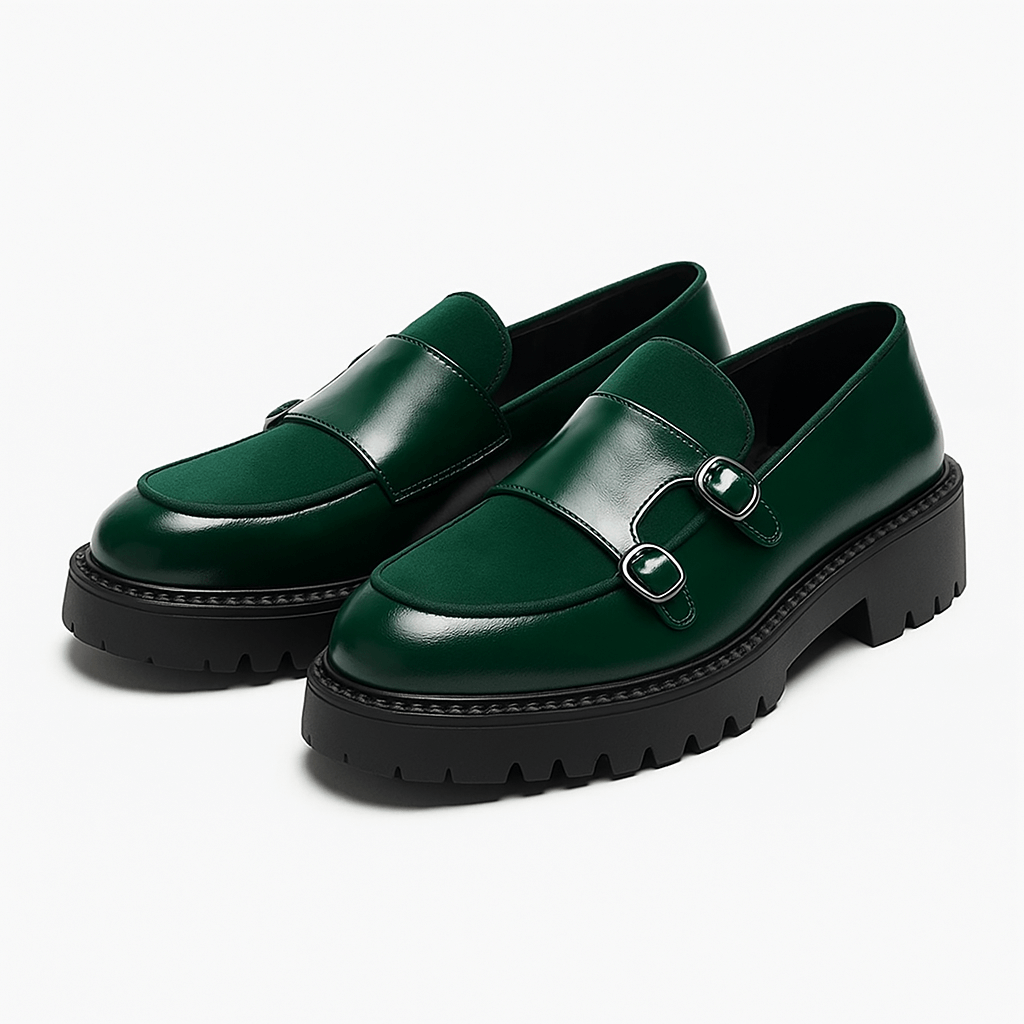 Men's Double Monk Strap Dress Shoes-Azzella London