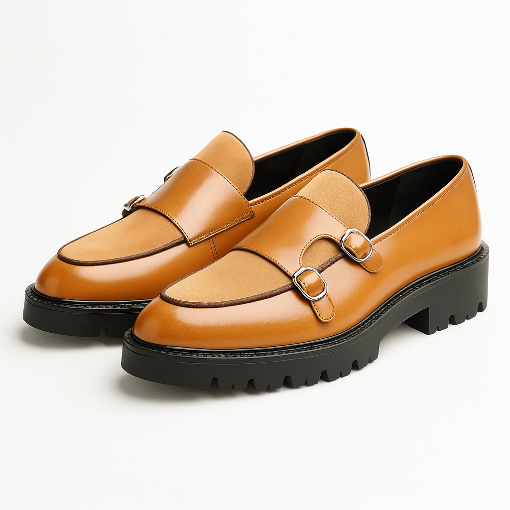 Men's Double Monk Strap Dress Shoes-Azzella London