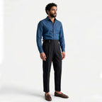 Men's High-Waist Straight-Leg Trousers-Azzella London