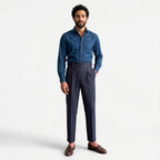 Men's High-Waist Straight-Leg Trousers-Azzella London