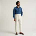 Men's High-Waist Straight-Leg Trousers-Azzella London