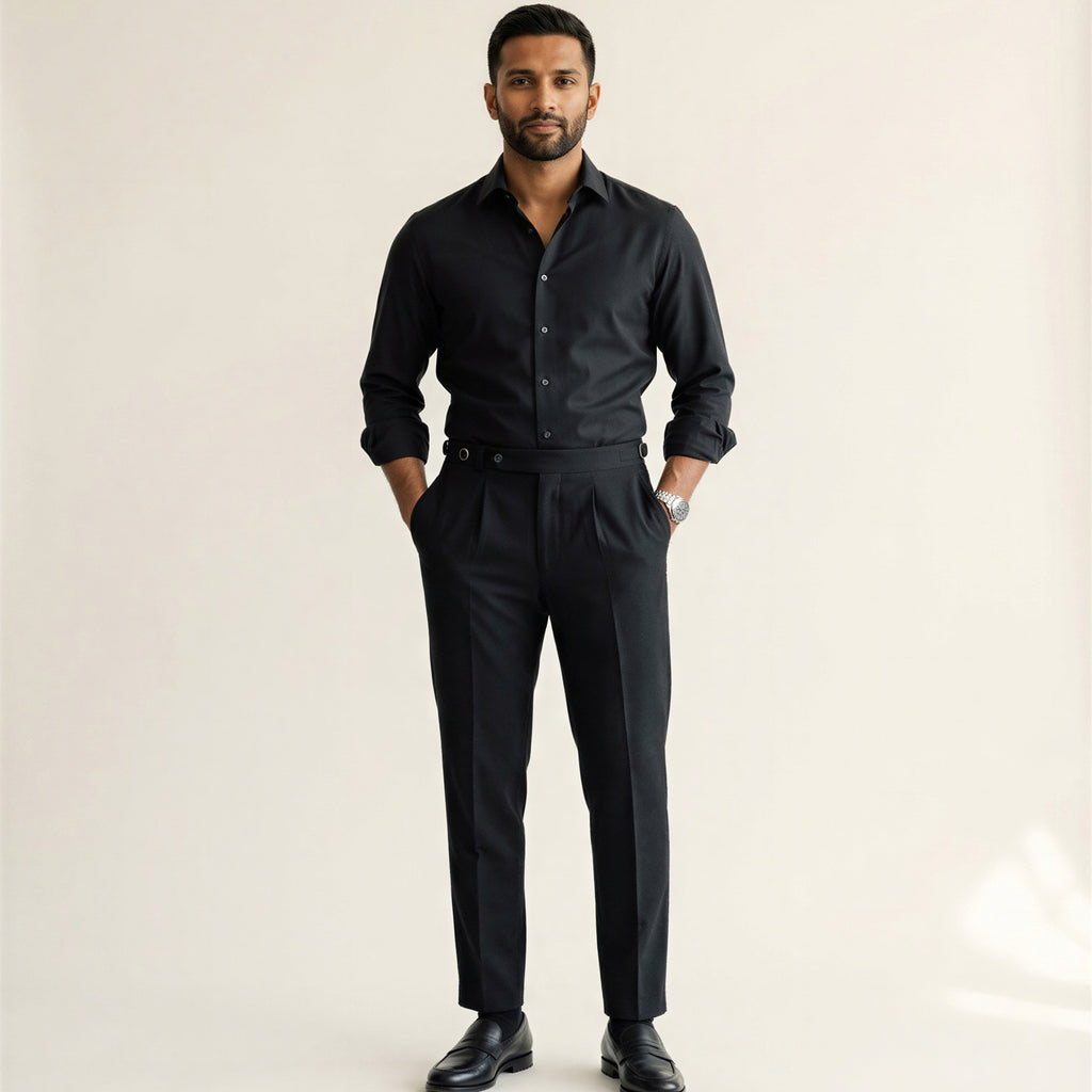 Men's High-Waist Trousers-Azzella London