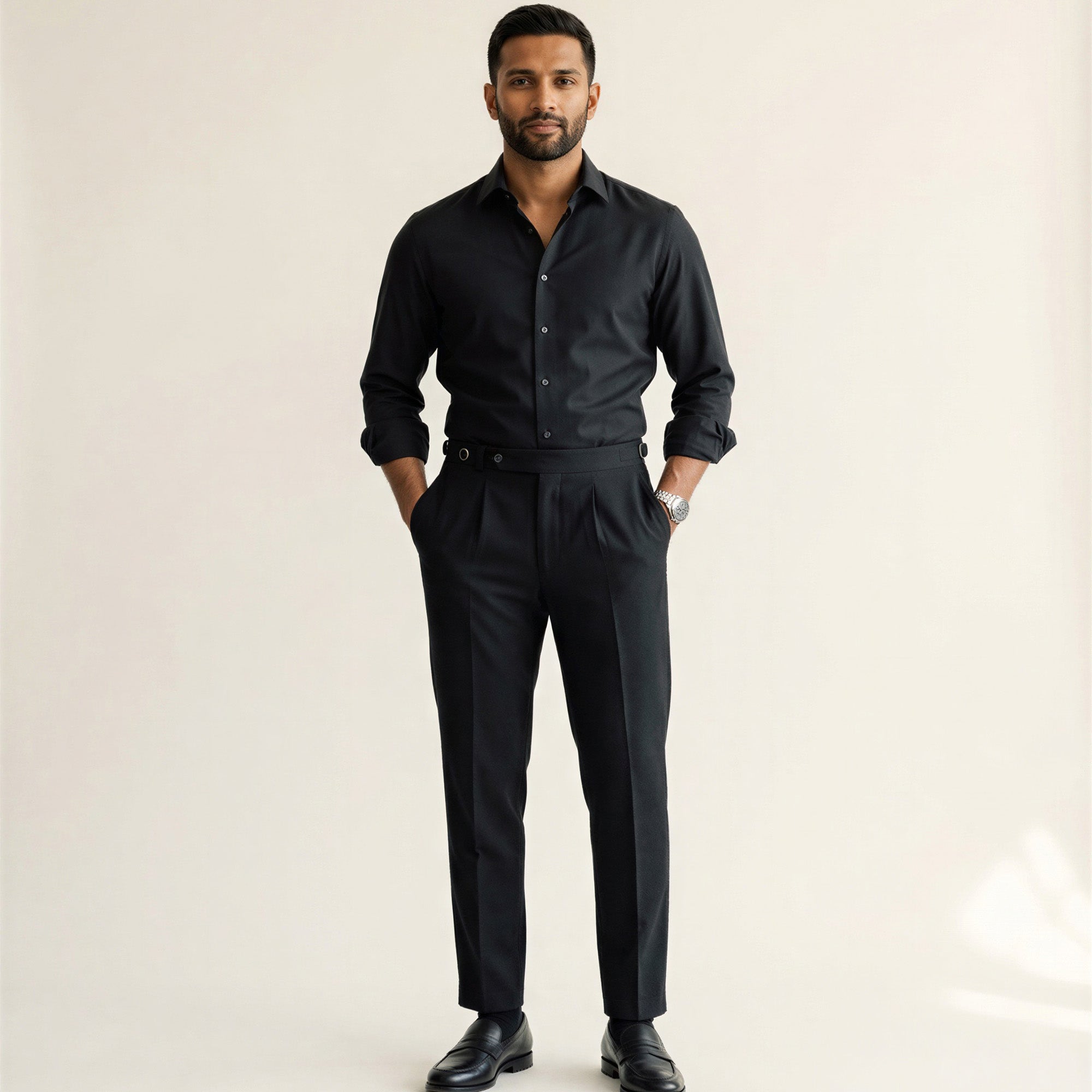 Men's High-Waist Trousers-Azzella London