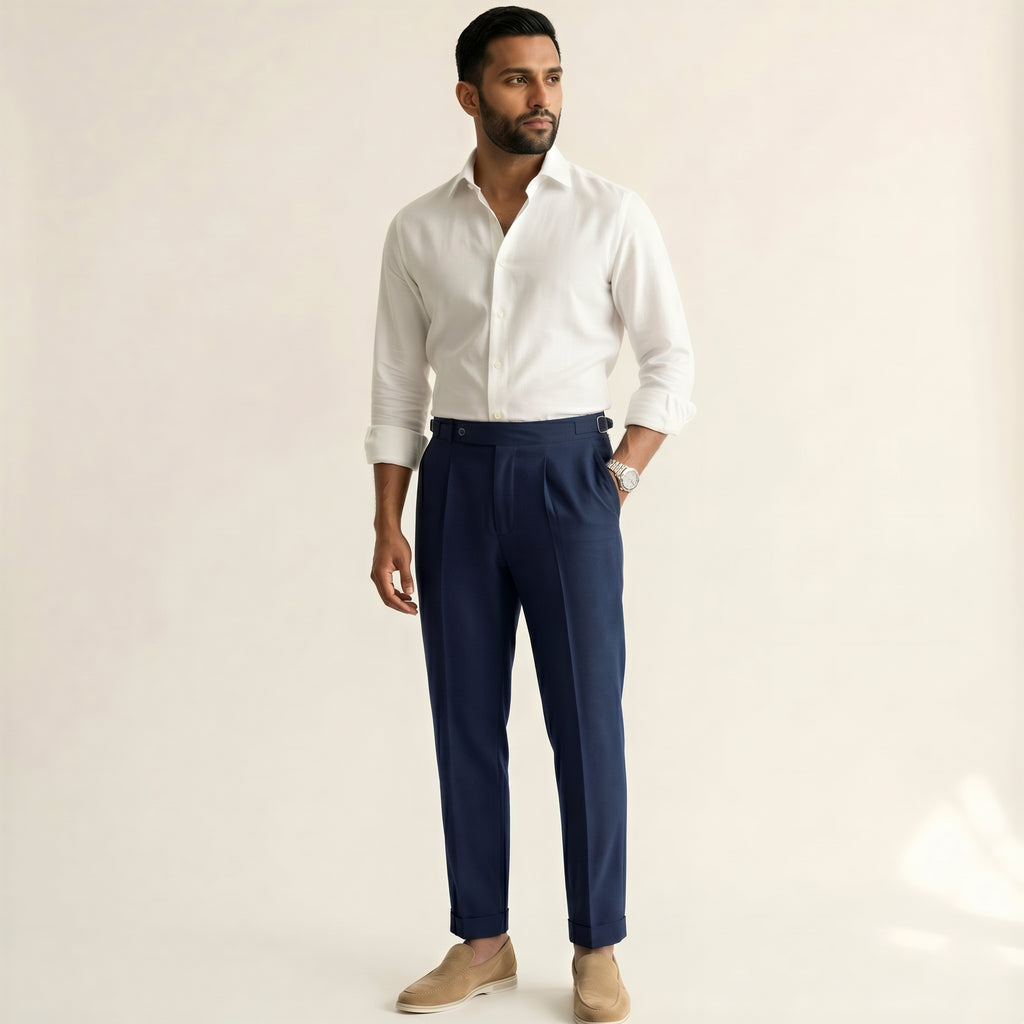 Men's High-Waist Trousers-Azzella London