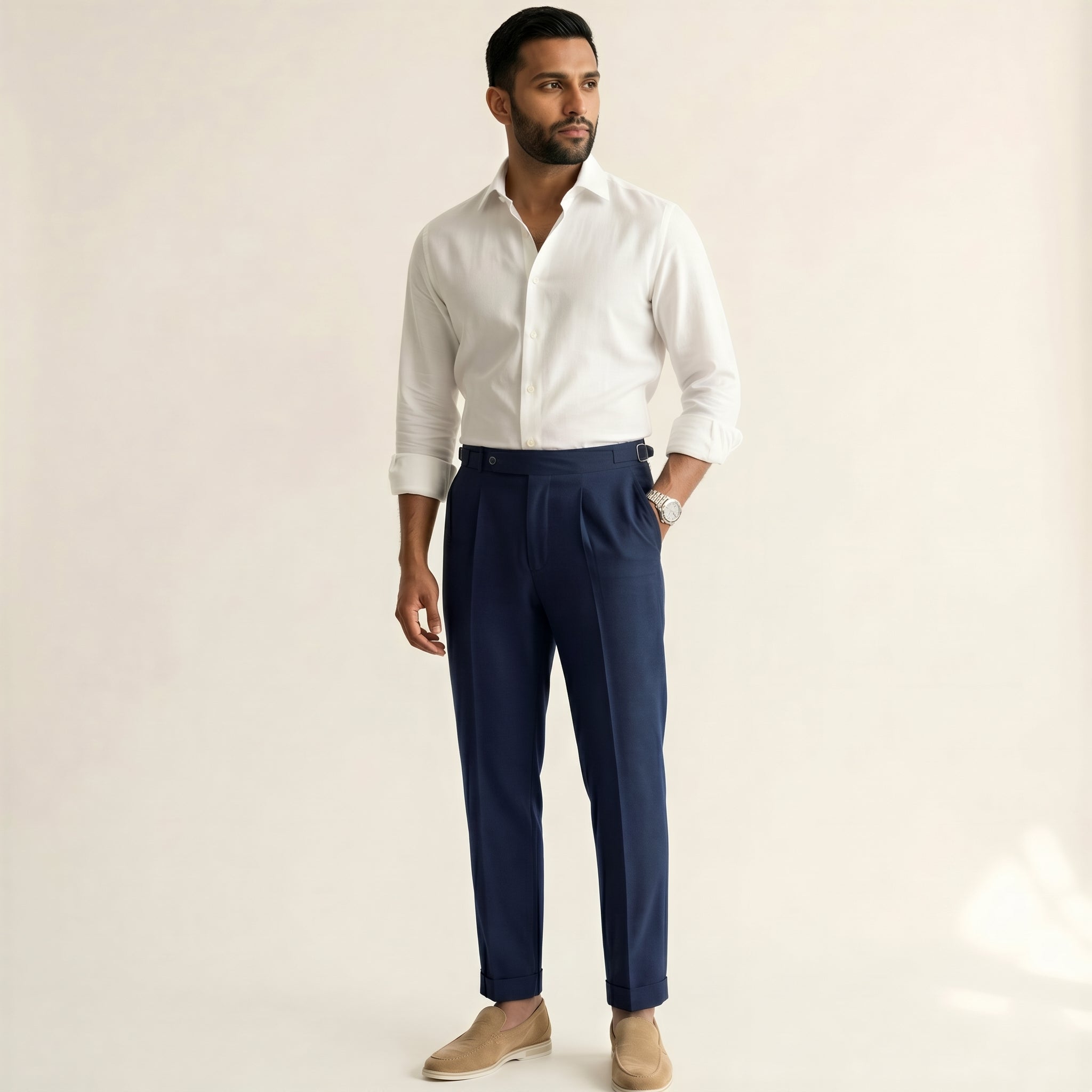 Men's High-Waist Trousers-Azzella London
