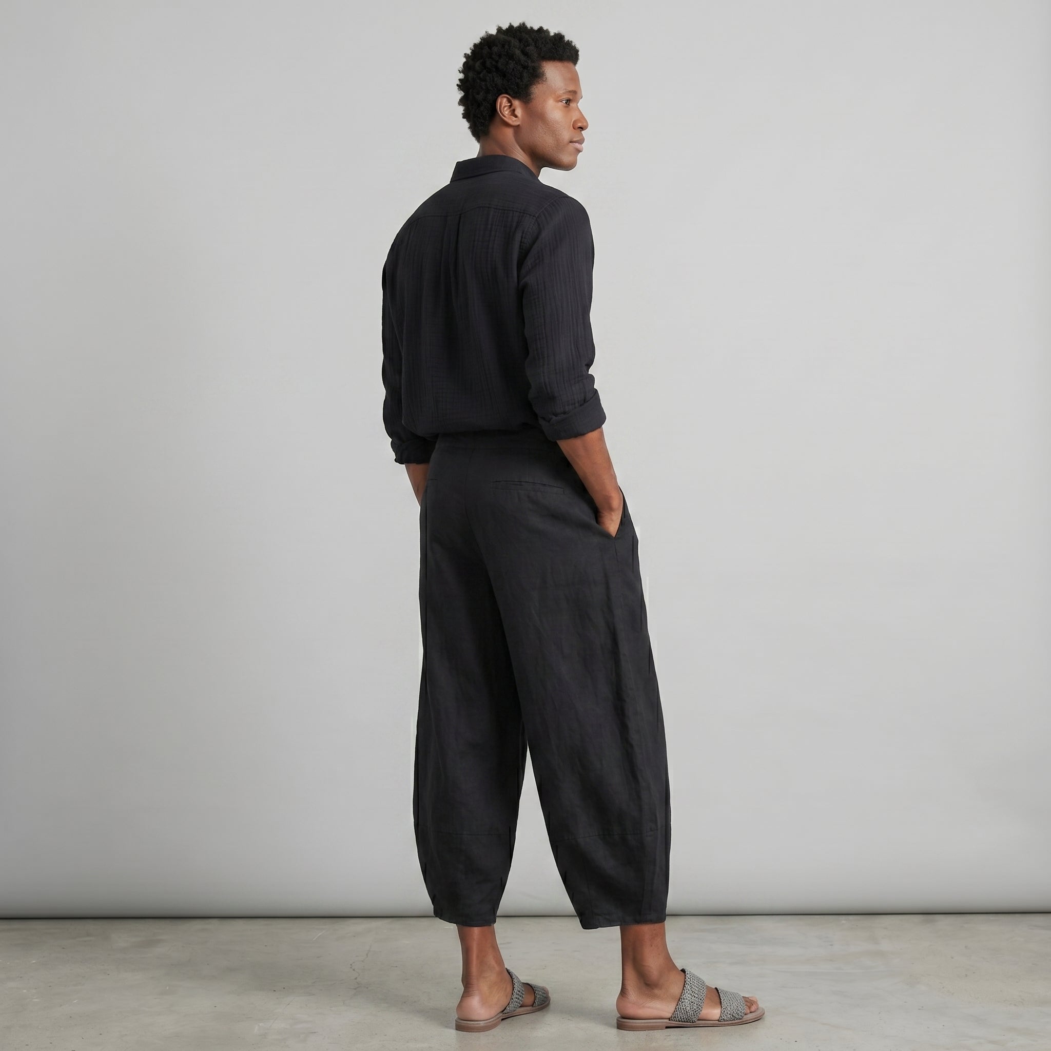 Men's Linen Leisure Trousers-Azzella London