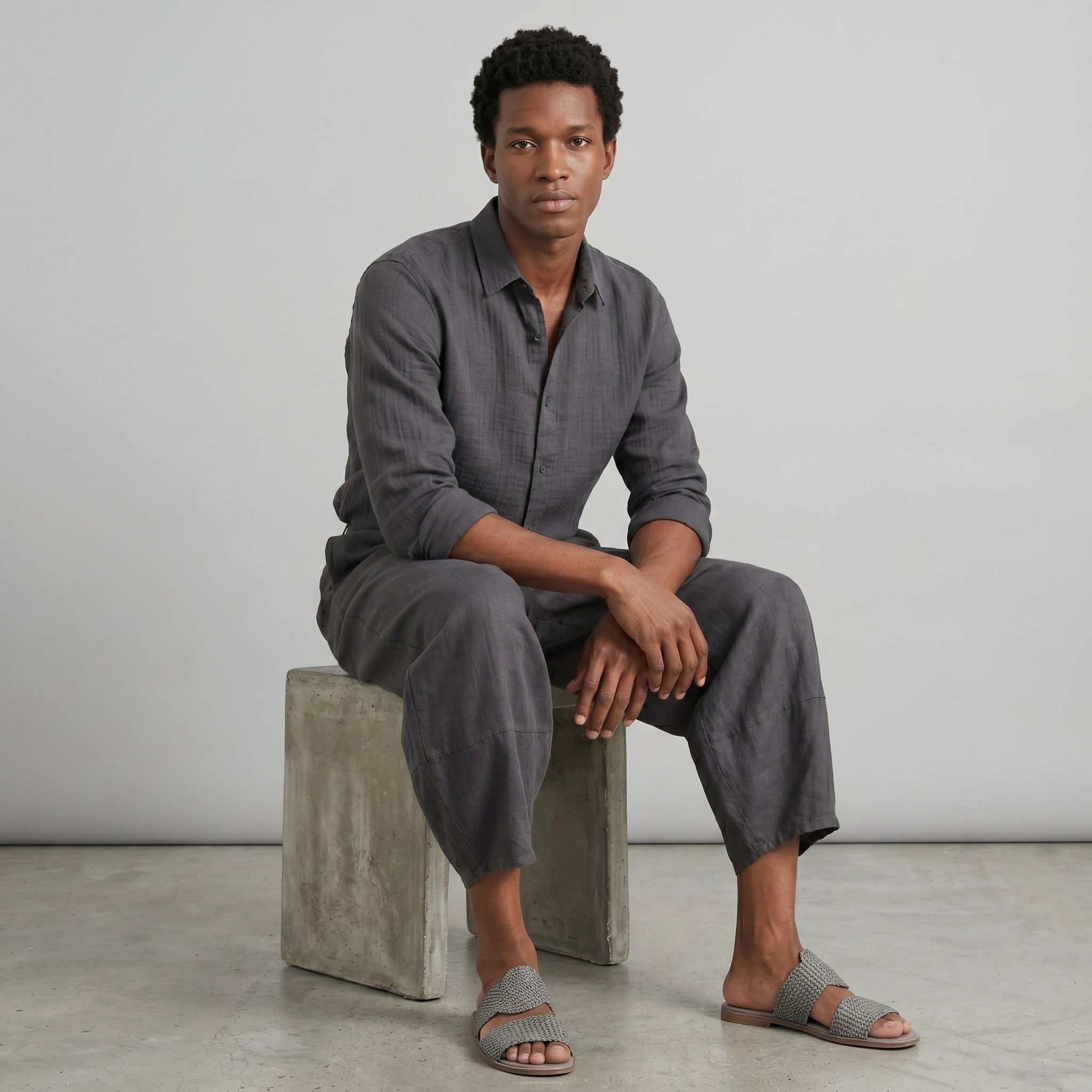 Men's Linen Leisure Trousers-Azzella London
