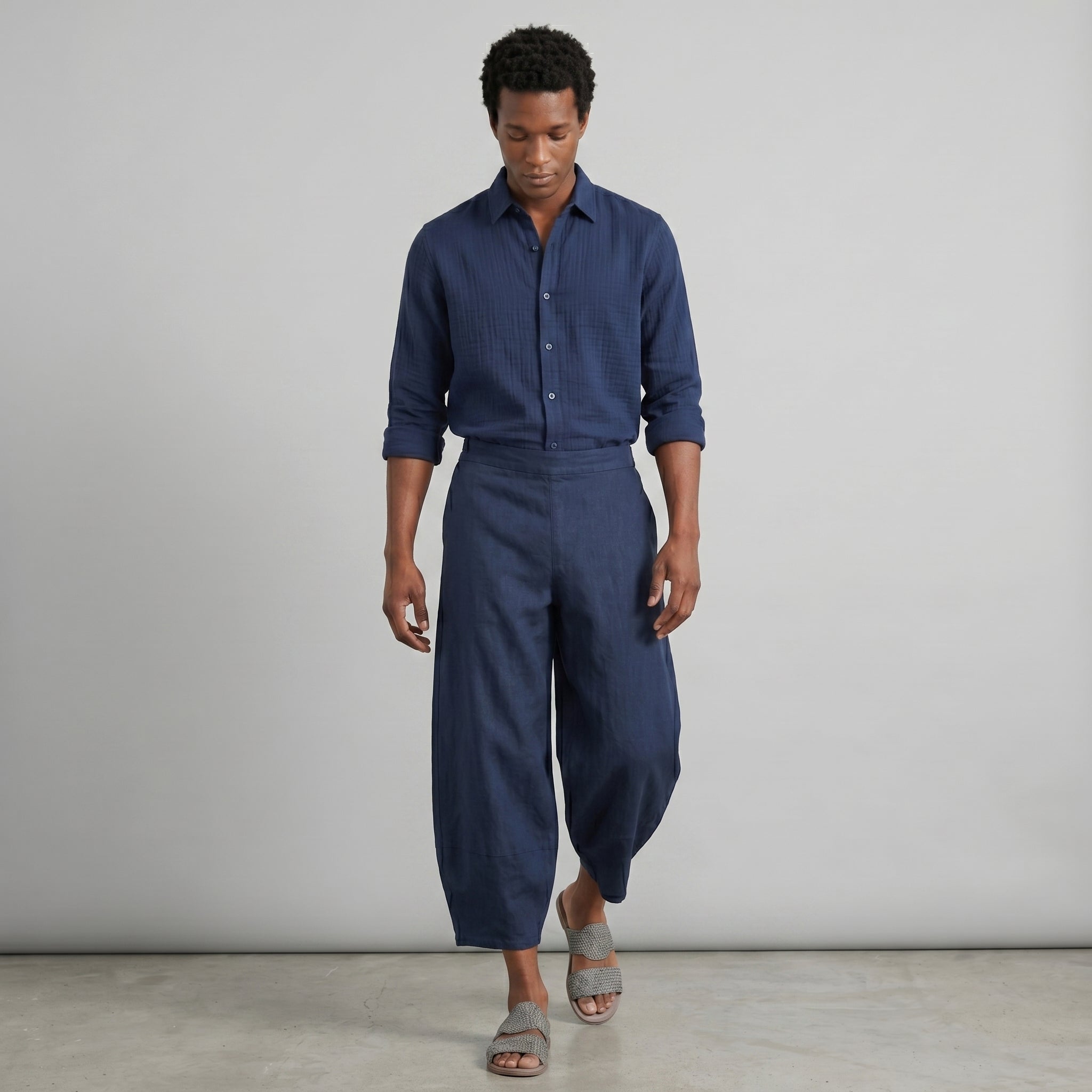Men's Linen Leisure Trousers-Azzella London