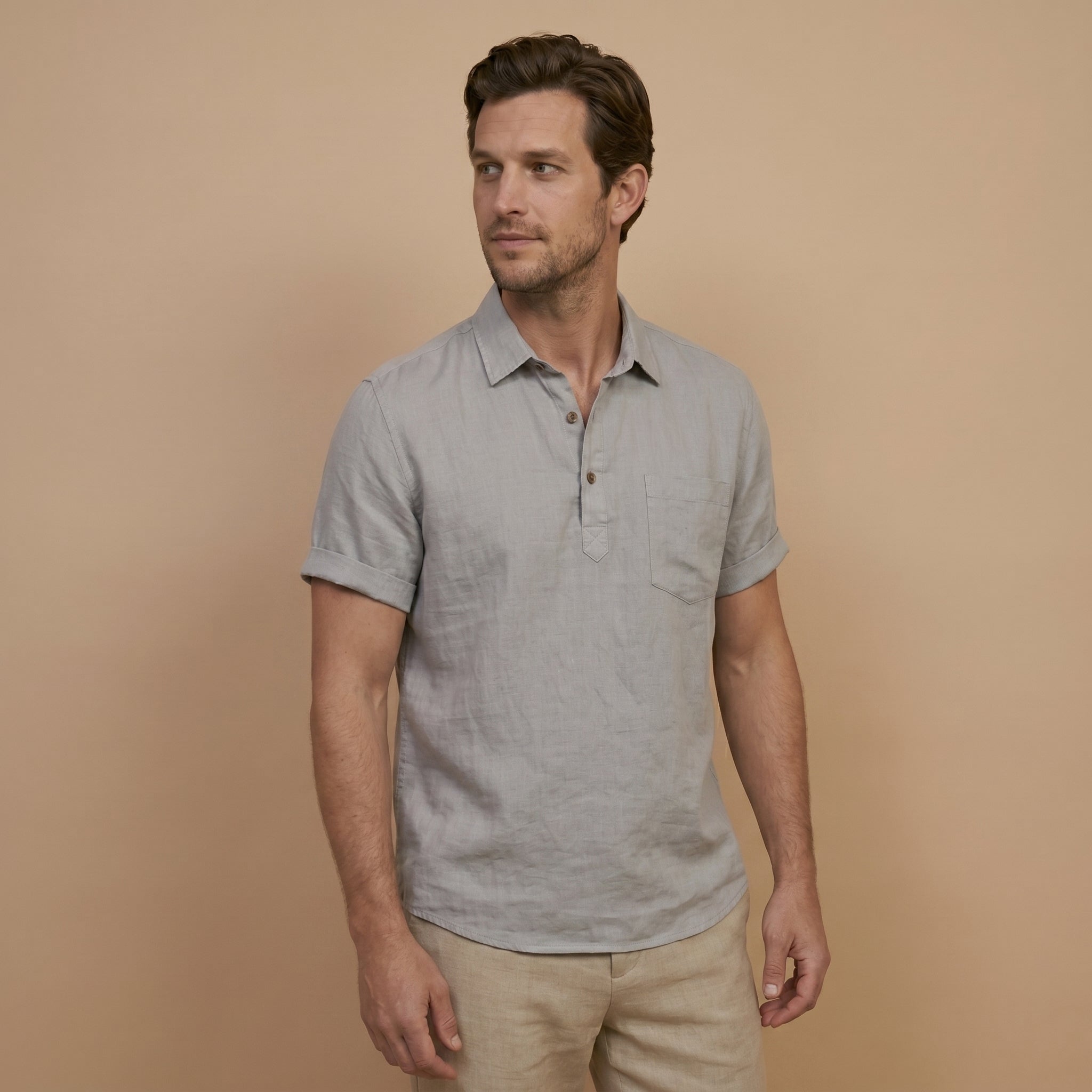 Men’s Linen Polo Shirt-Azzella London