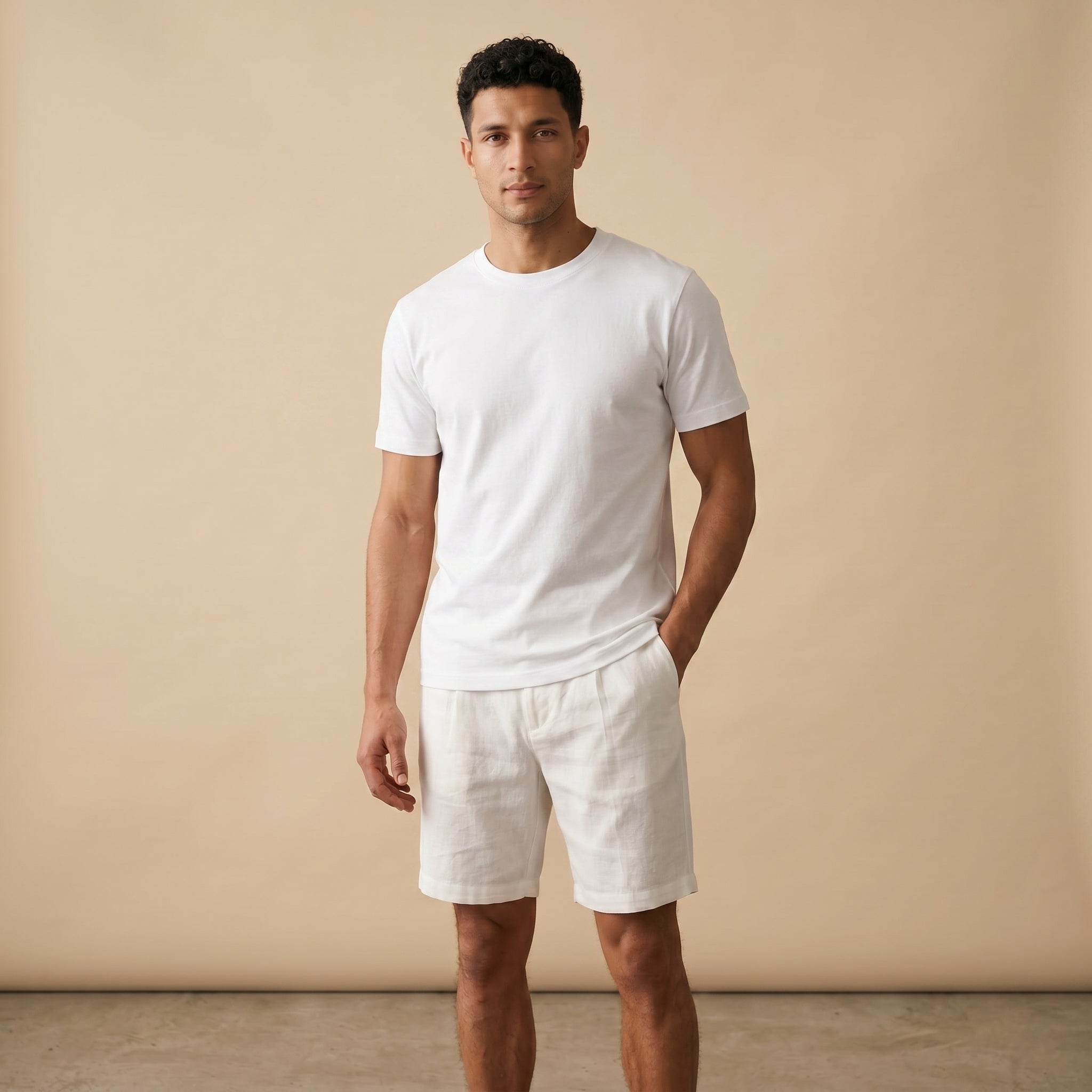 Men's Linen Shorts-Azzella London