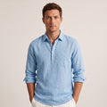 Men's Regular Fit Linen-Blend Polo Shirt-Azzella London