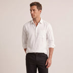 Men's Regular Fit Linen-Blend Polo Shirt-Azzella London