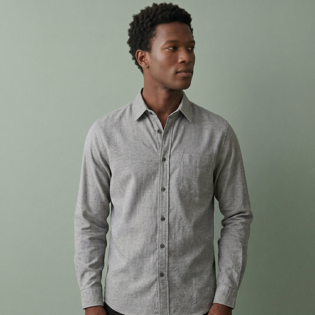Men's Regular Fit Long-Sleeve Shirt-Azzella London