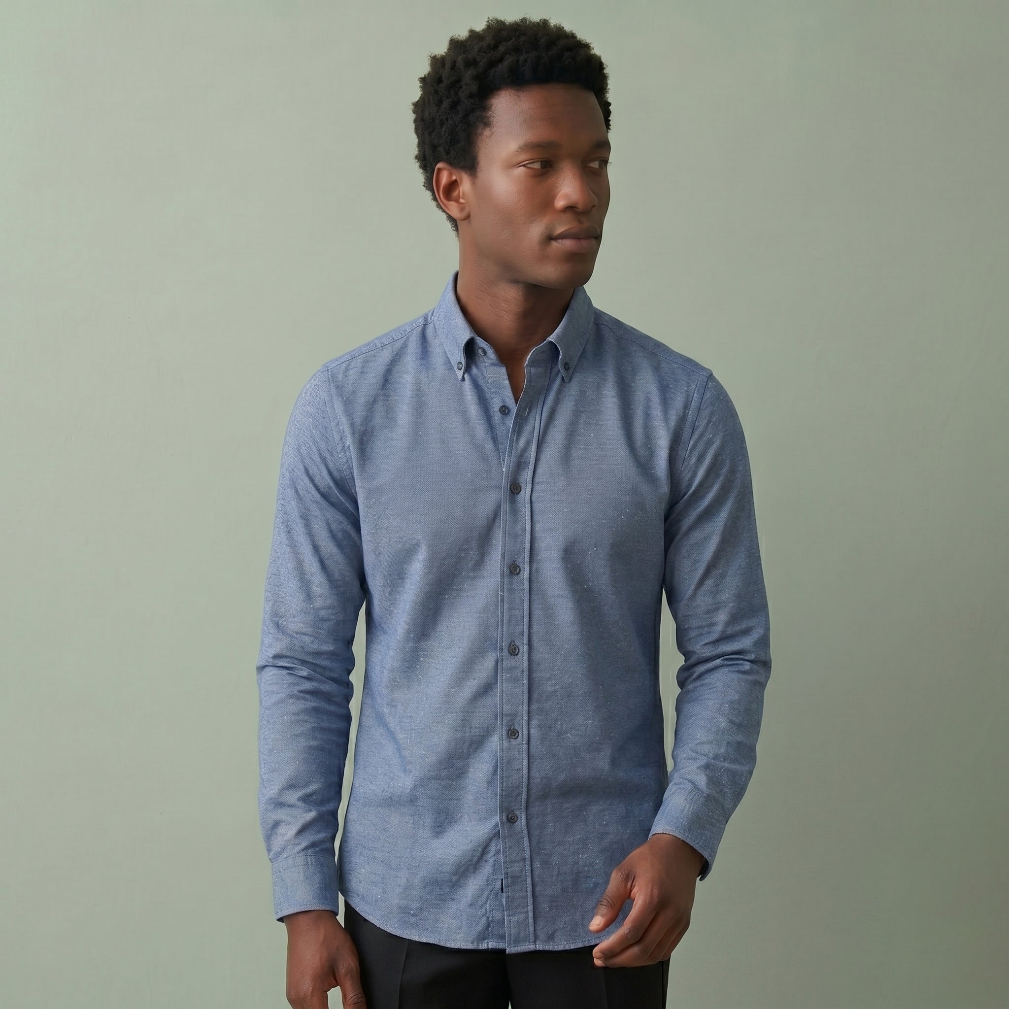 Men's Regular Fit Long-Sleeve Shirt-Azzella London