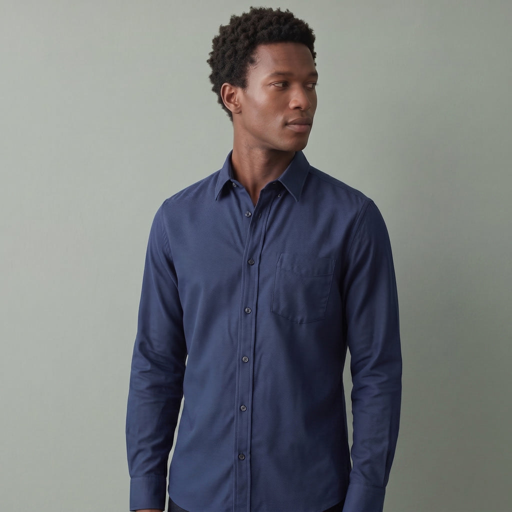 Men's Regular Fit Long-Sleeve Shirt-Azzella London