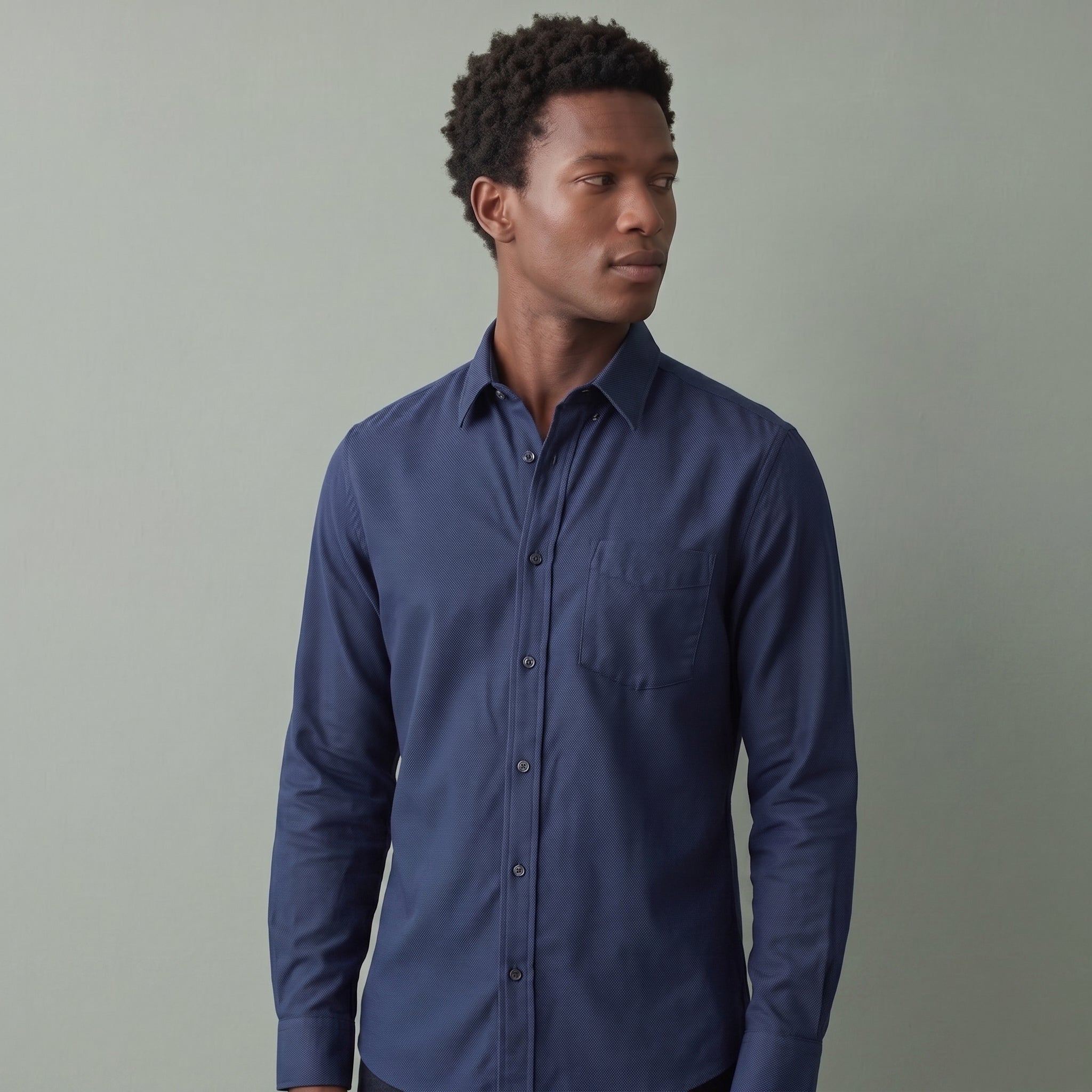 Men's Regular Fit Long-Sleeve Shirt-Azzella London