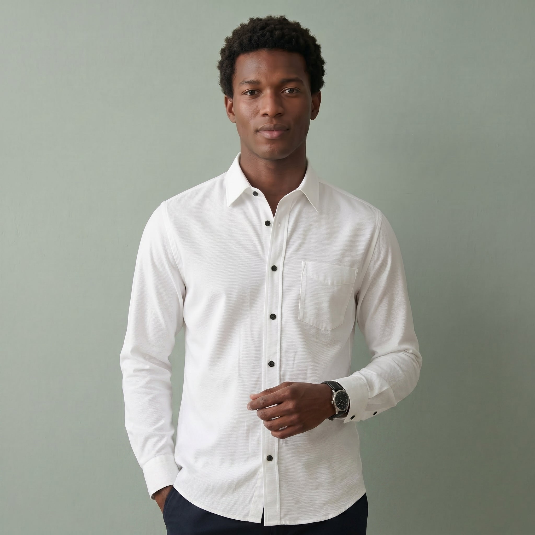 Men's Regular Fit Long-Sleeve Shirt-Azzella London