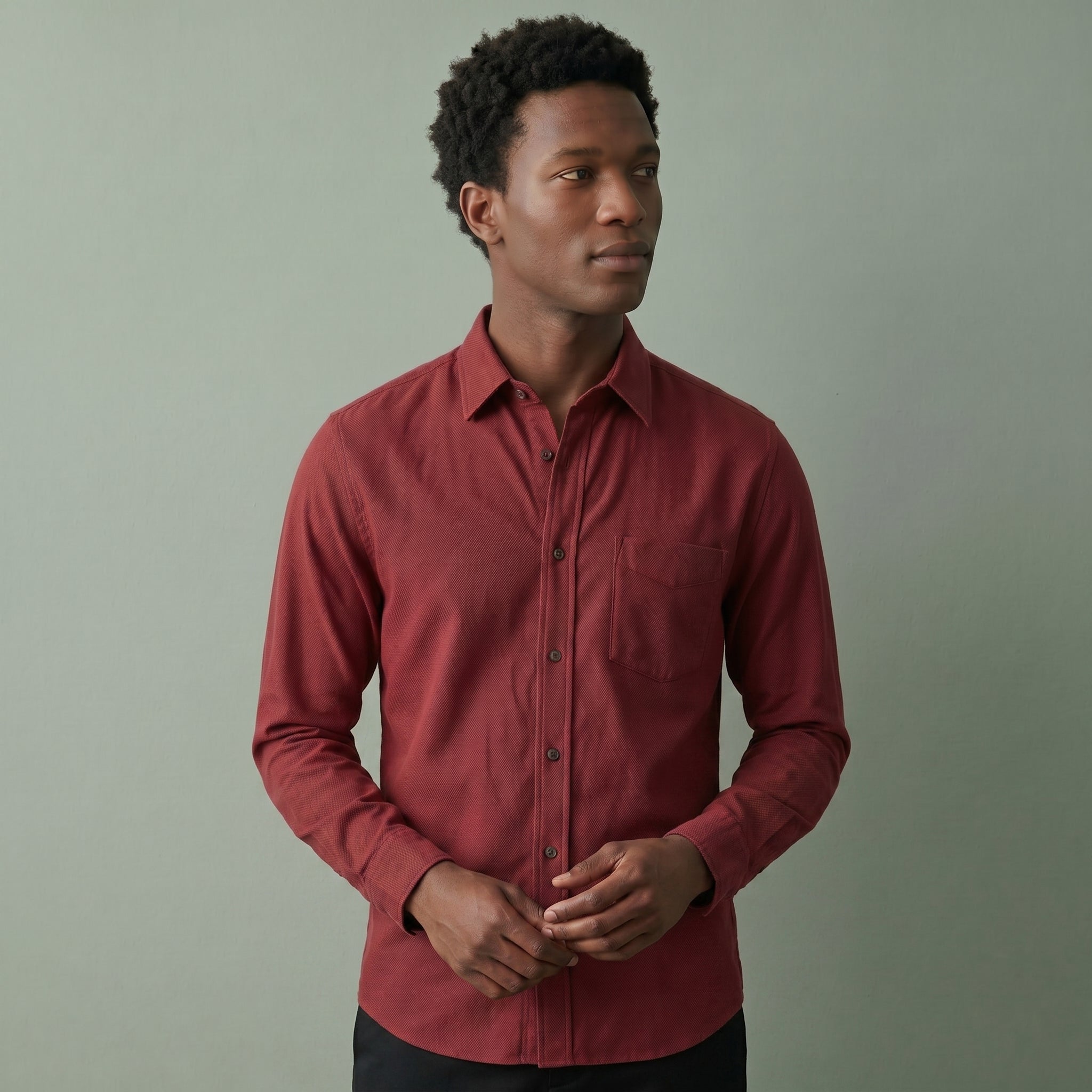 Men's Regular Fit Long-Sleeve Shirt-Azzella London