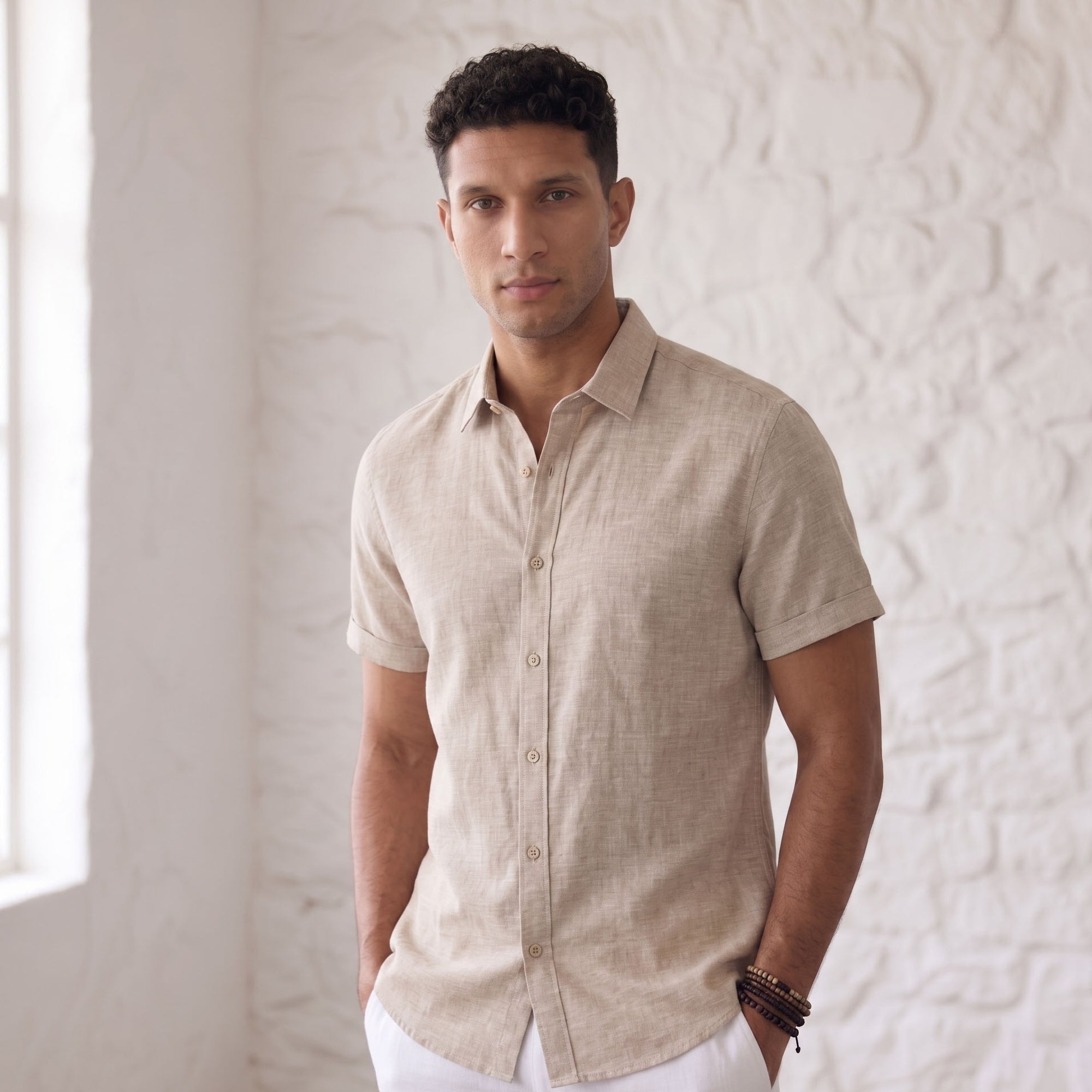 Men's Short-Sleeve Shirt-Azzella London