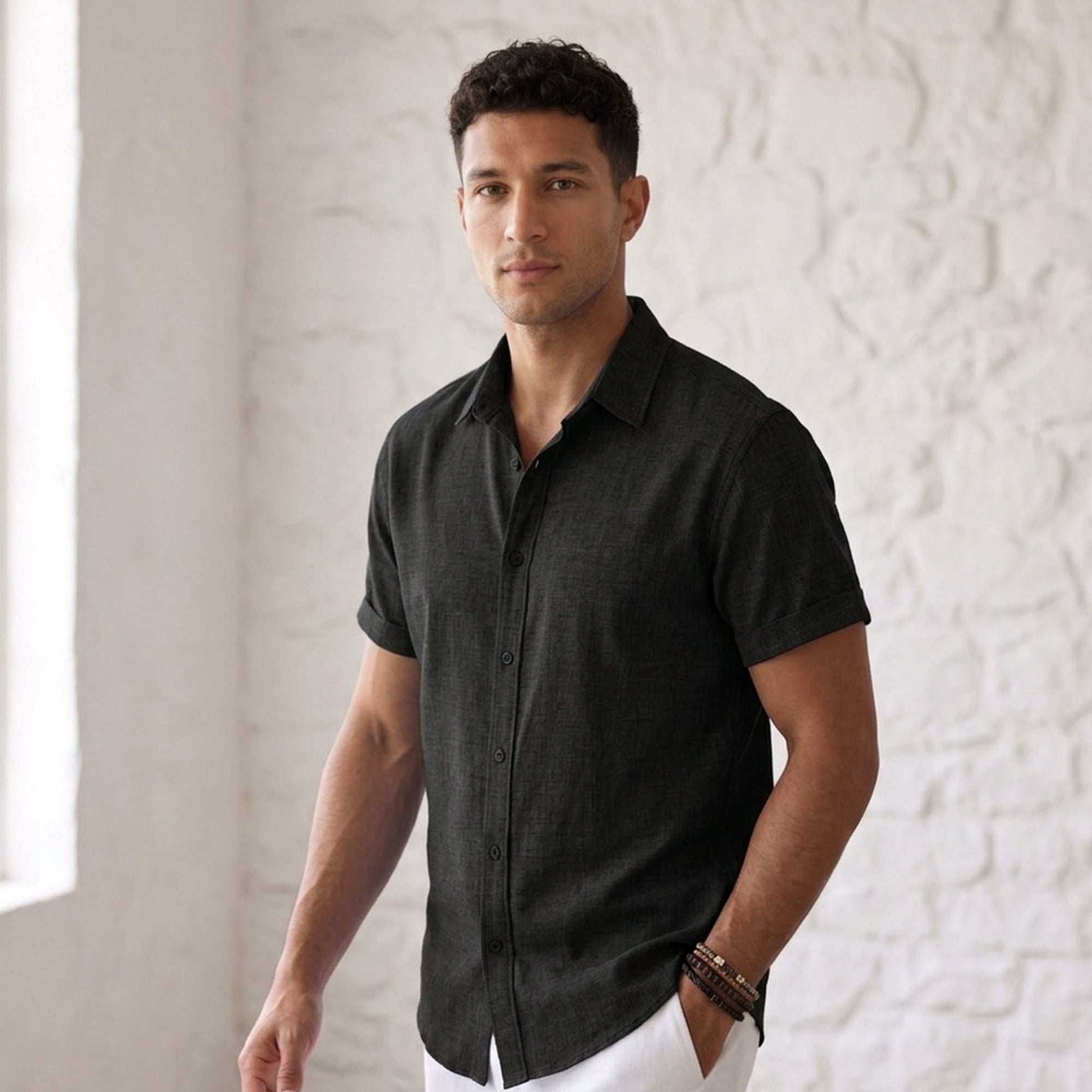 Men's Short-Sleeve Shirt-Azzella London
