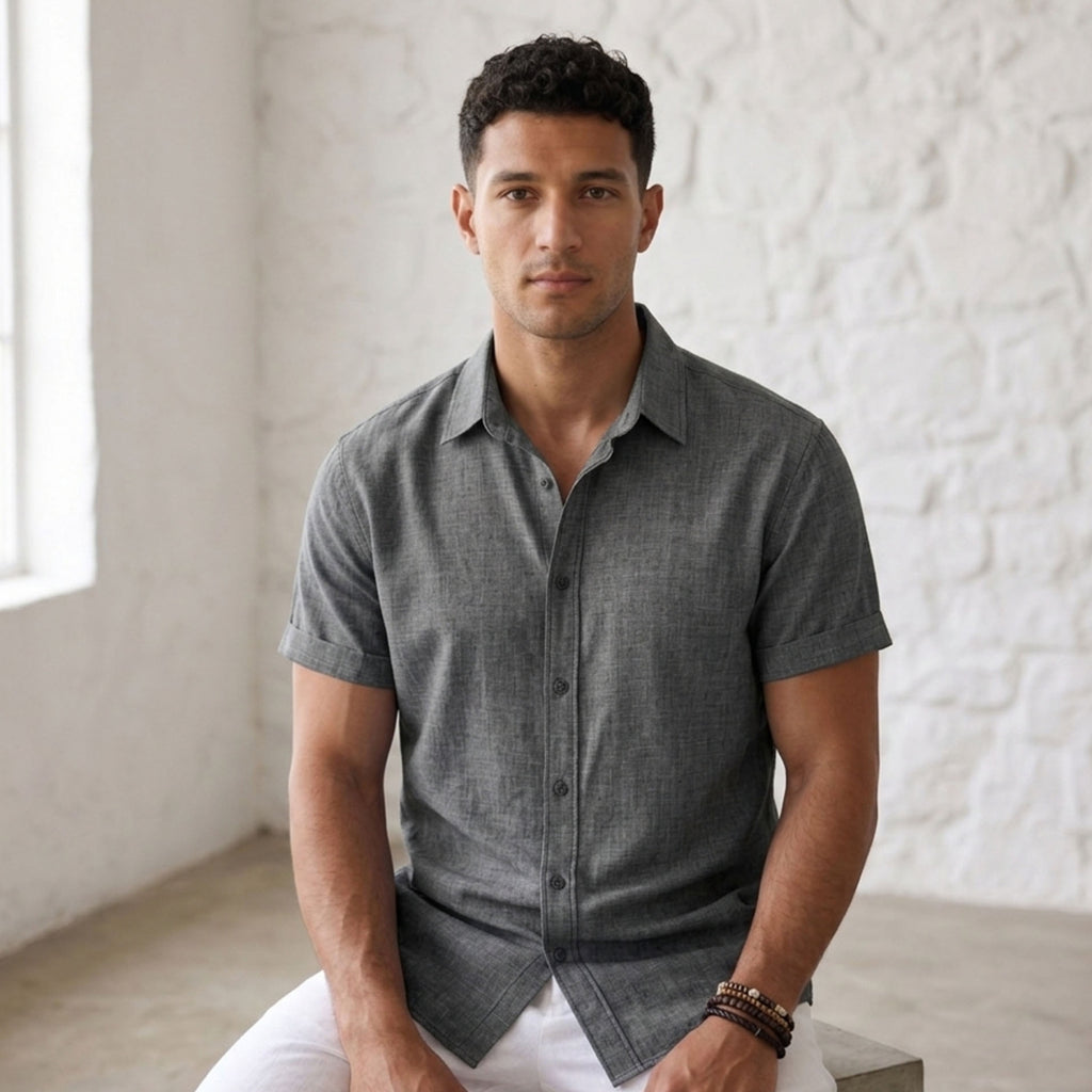 Men's Short-Sleeve Shirt-Azzella London