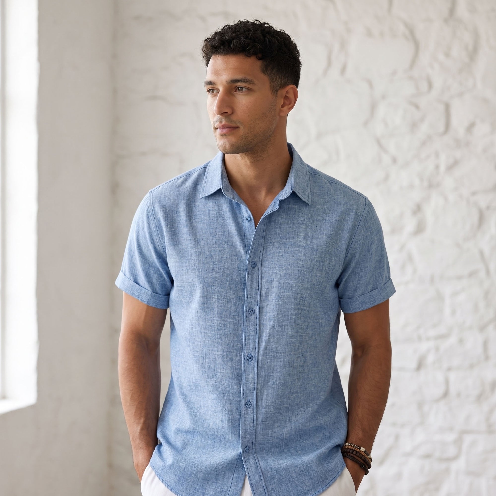 Men's Short-Sleeve Shirt-Azzella London