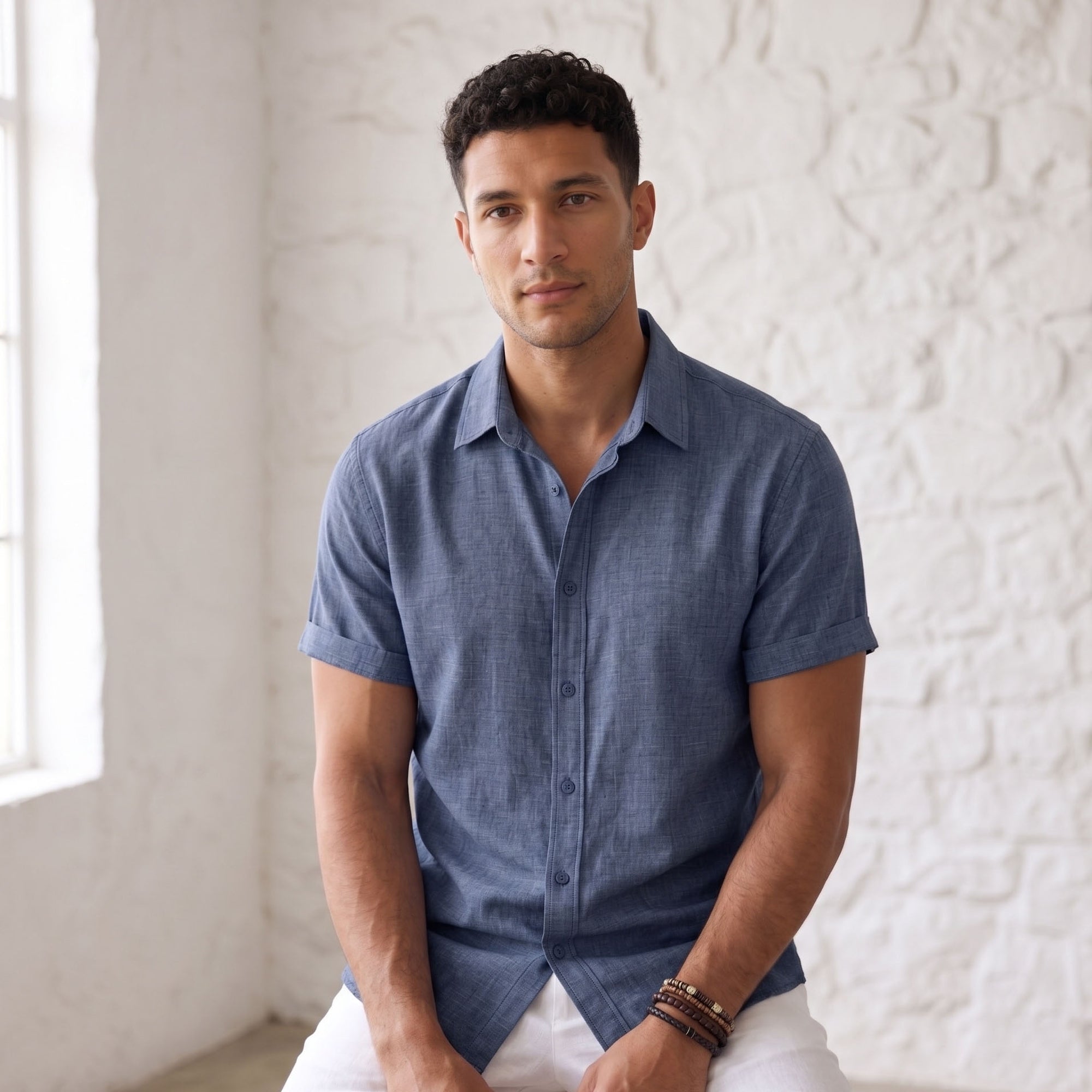 Men's Short-Sleeve Shirt-Azzella London
