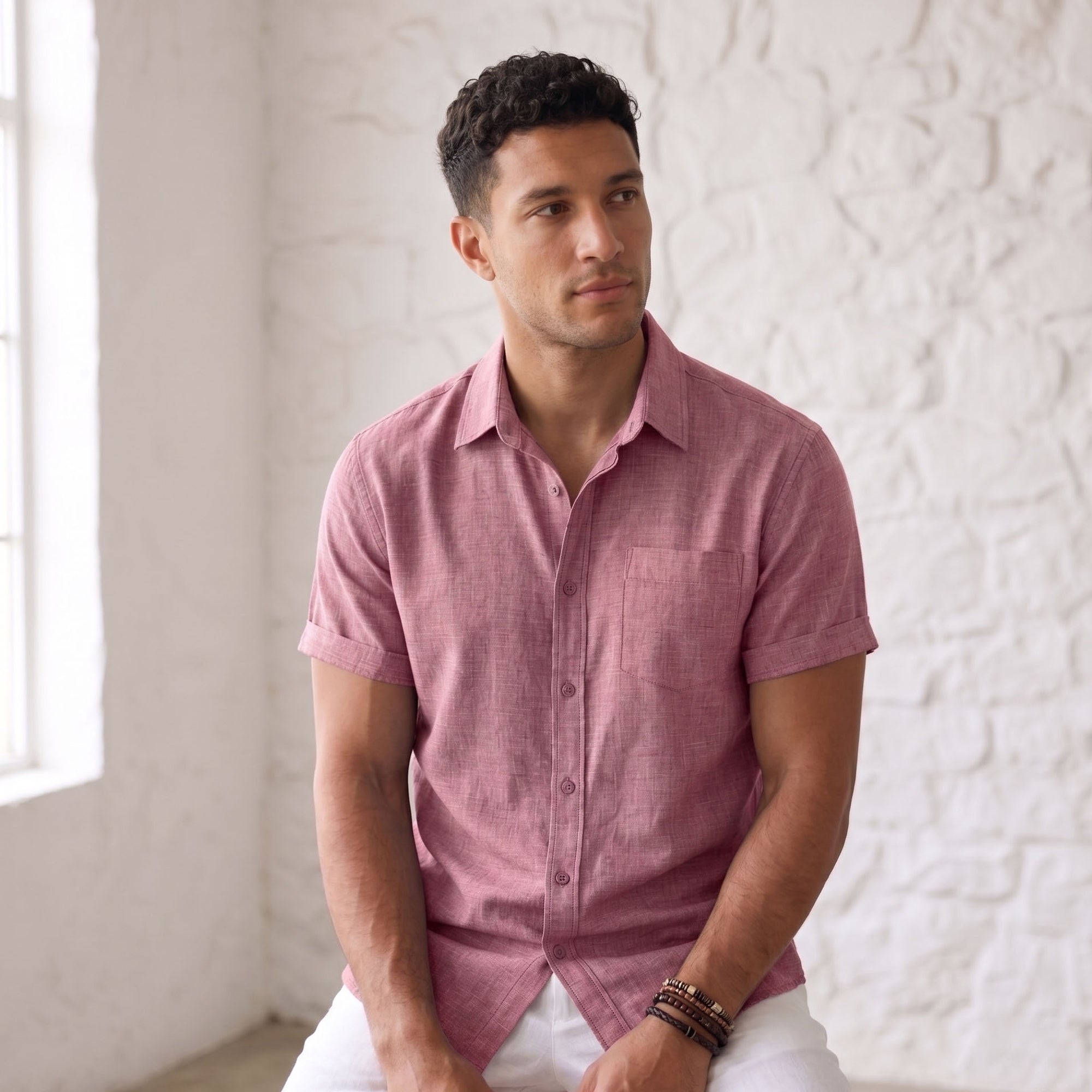 Men's Short-Sleeve Shirt-Azzella London